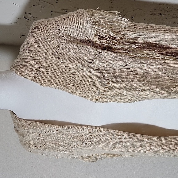 Cupio Open Front Cardigan Sweater Fringe Tassel Longsleeve Lapel Collar Casual M - Picture 4 of 14